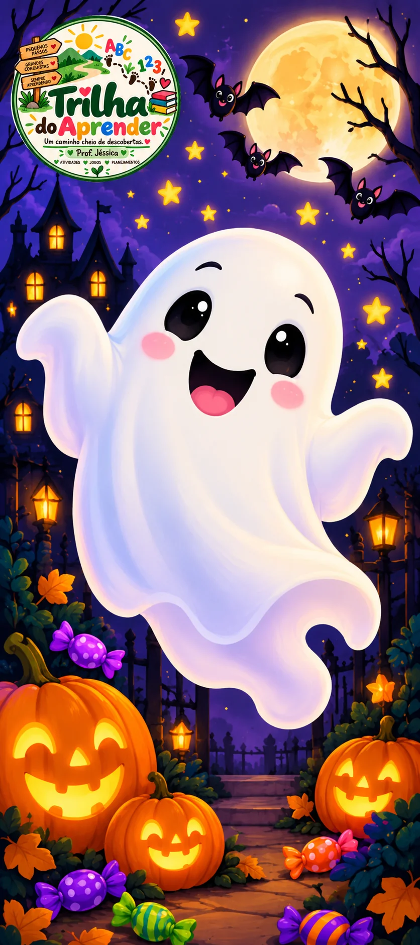 Kit Halloween – 15 Decorações de Porta Escolar para Imprimir em PDF — amostra 5: Kit com 15 decorações de porta de…