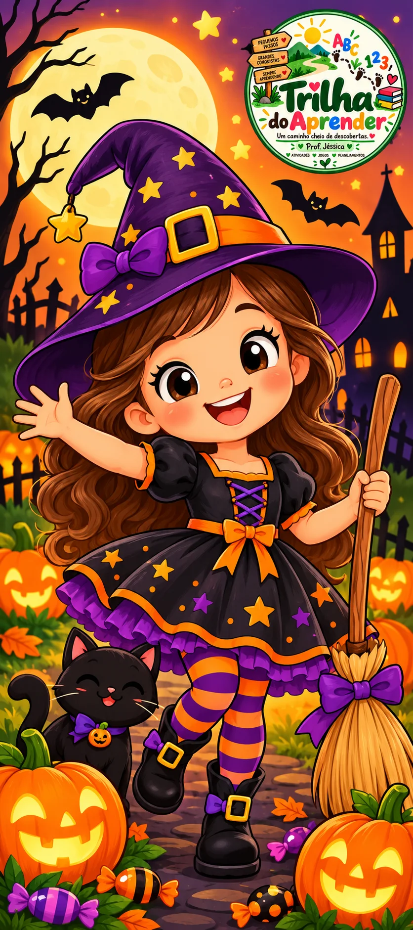 Kit Halloween – 15 Decorações de Porta Escolar para Imprimir em PDF — amostra 7: Kit com 15 decorações de porta de…