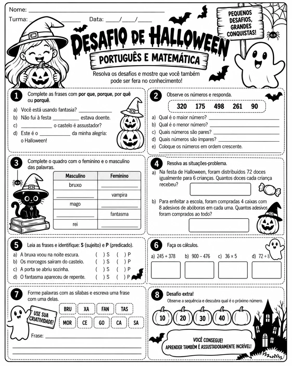 Kit Halloween 4º e 5º Ano – Atividades Pedagógicas para Imprimir — amostra 1: Como usar em sala de aula Kit Halloween 4º e 5º Ano – Atividades Pedagógicas para Imprimir — amostra 1: Como usar em sala de aula