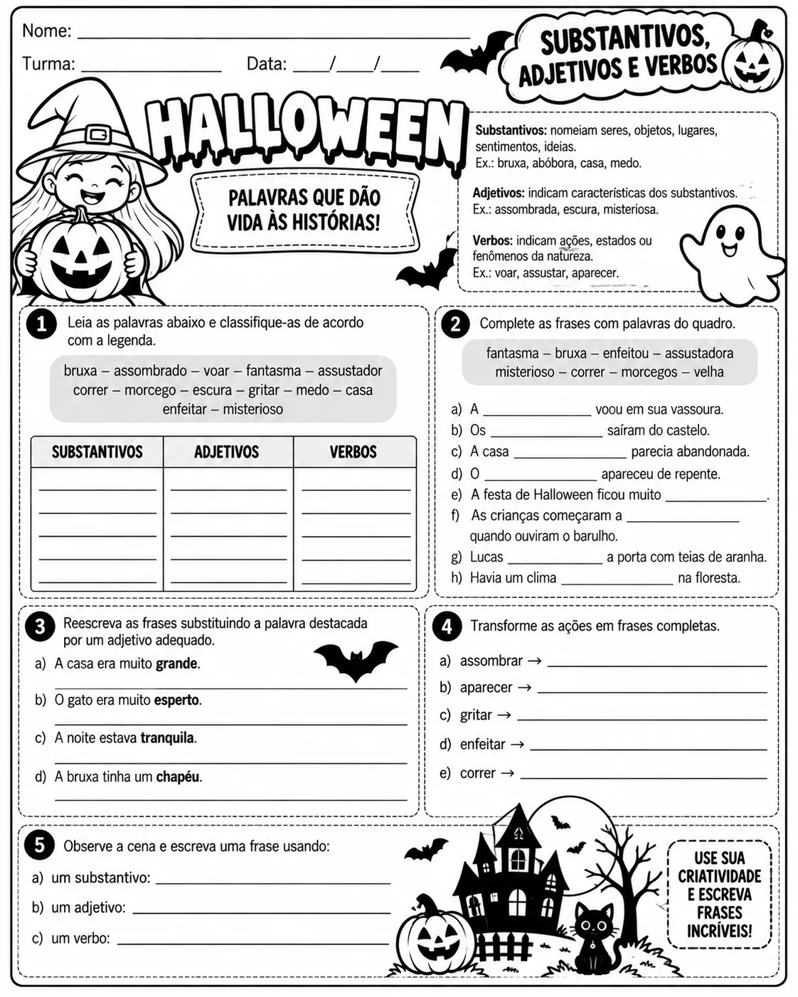 Kit Halloween 4º e 5º Ano – Atividades Pedagógicas para Imprimir — amostra 5: Kit Halloween com atividades de Português,… Kit Halloween 4º e 5º Ano – Atividades Pedagógicas para Imprimir — amostra 5: Kit Halloween com atividades de Português,…