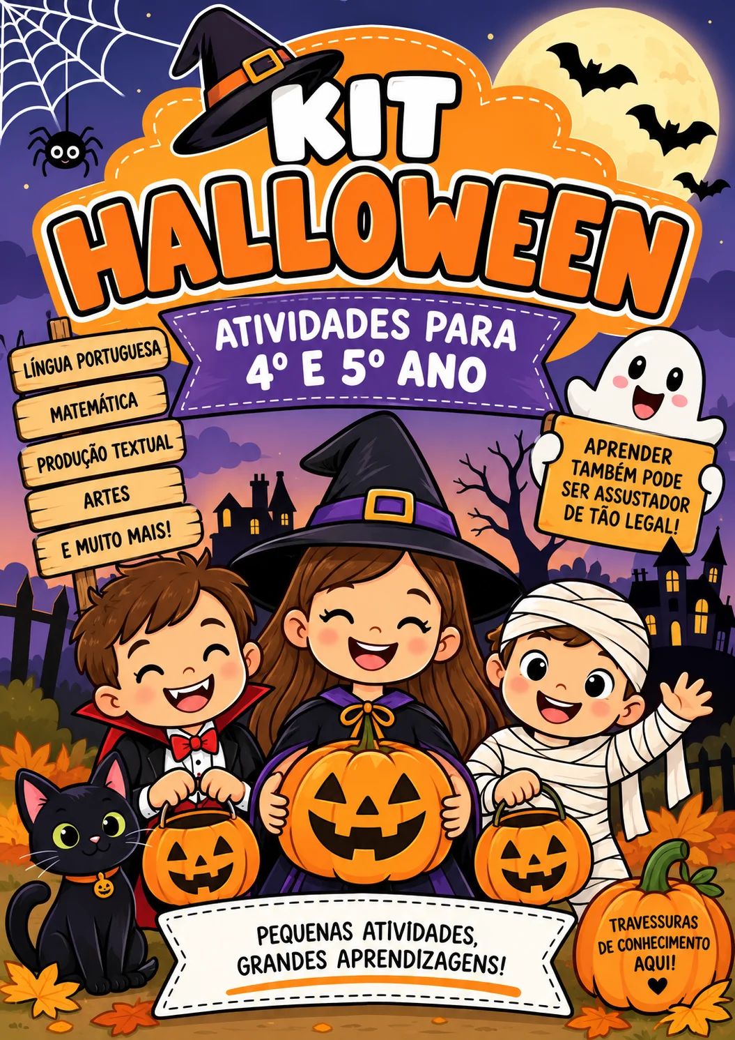 Kit Halloween 4º e 5º Ano – Atividades Pedagógicas para Imprimir — capa do material