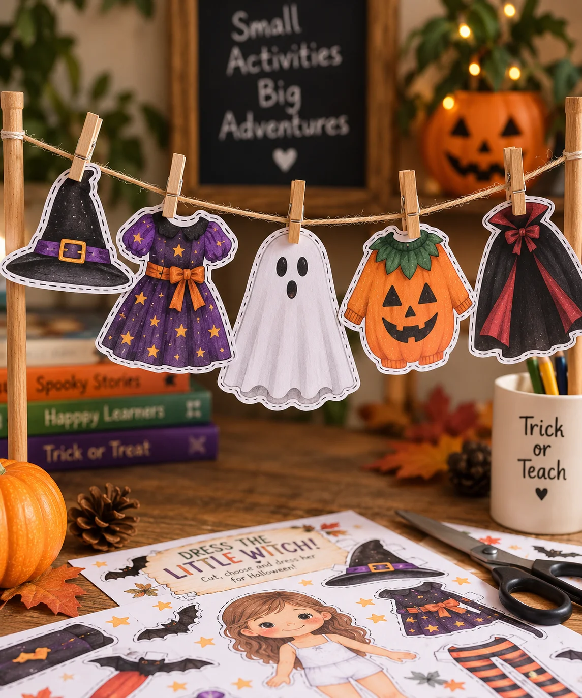 Kit Halloween - ATIVIDADES, BONECAS COM ROUPAS, FANTASMAS — amostra 1: 🎃 O que você encontra neste material?