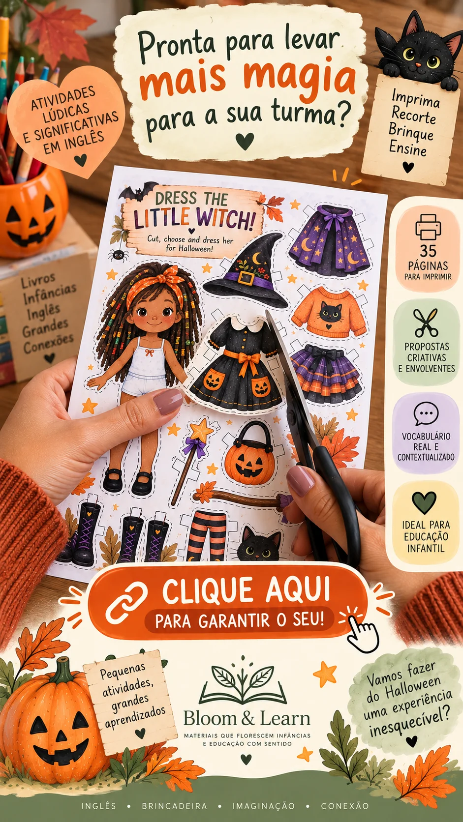 Kit Halloween - ATIVIDADES, BONECAS COM ROUPAS, FANTASMAS — capa do material