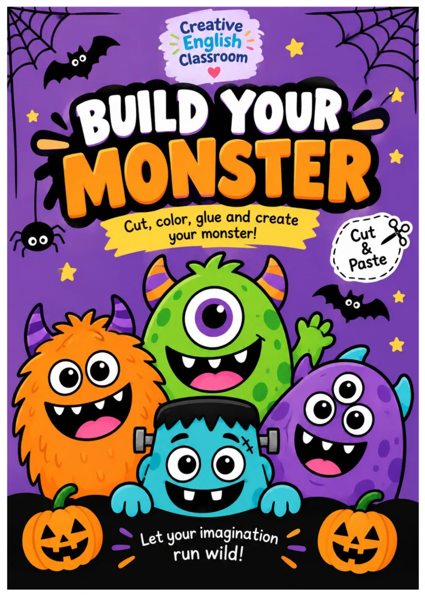 Kit Halloween Construa o seu monstro - Build your monster — amostra 1: Prepare uma atividade de Halloween que vai muito…