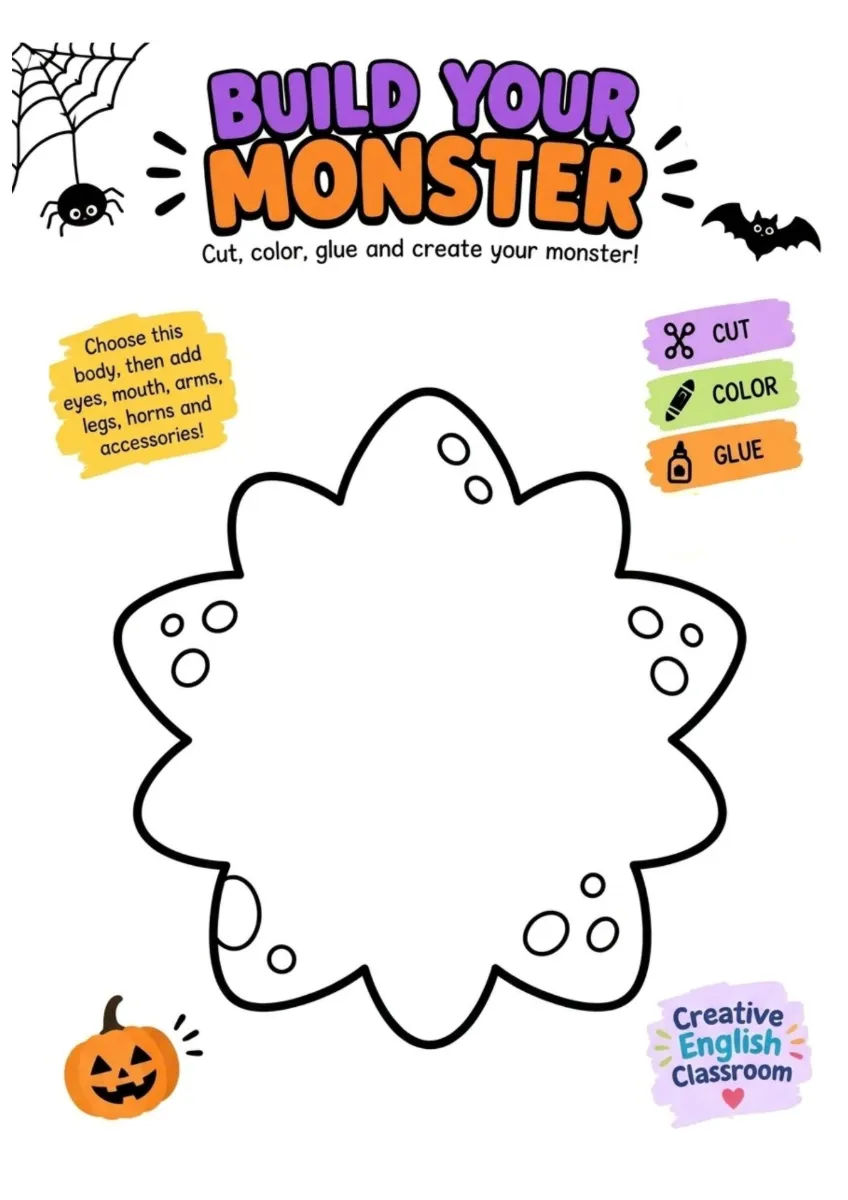Kit Halloween Construa o seu monstro - Build your monster — amostra 5: 👻 Uma atividade de Halloween para as crianças…