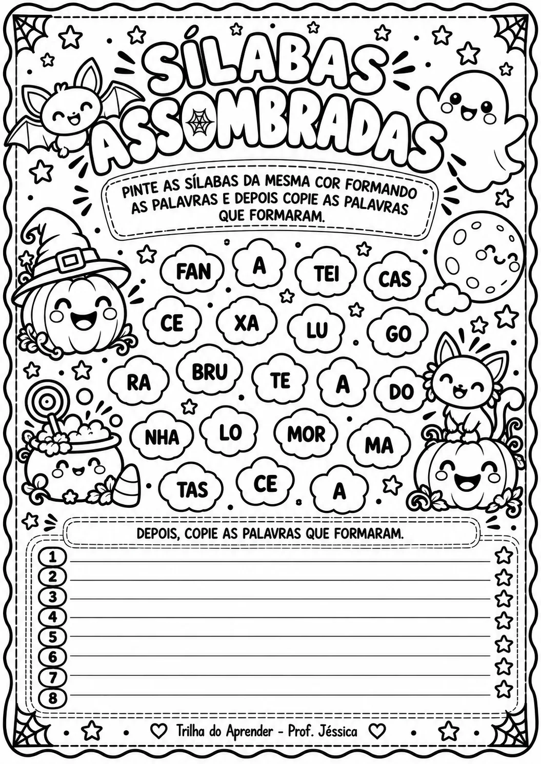 Kit Halloween - Educação Infantil e 1º Ano — amostra 5: Kit Halloween com 50 páginas de alfabetização, matemática, jogos,…