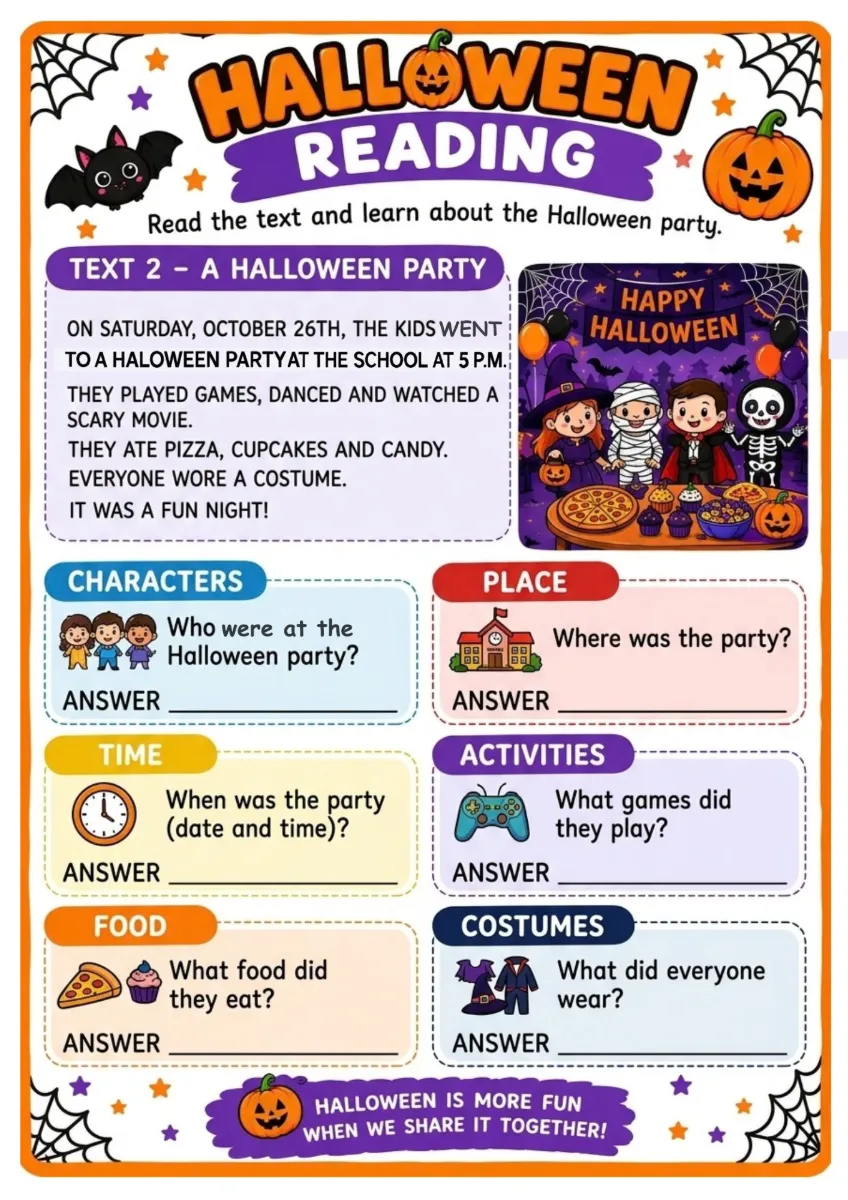 KIT HALLOWEEN – INGLÊS | ENSINO FUNDAMENTAL – ANOS INICIAIS — amostra 2: Kit Halloween em Inglês para Ensino Fundamental –…