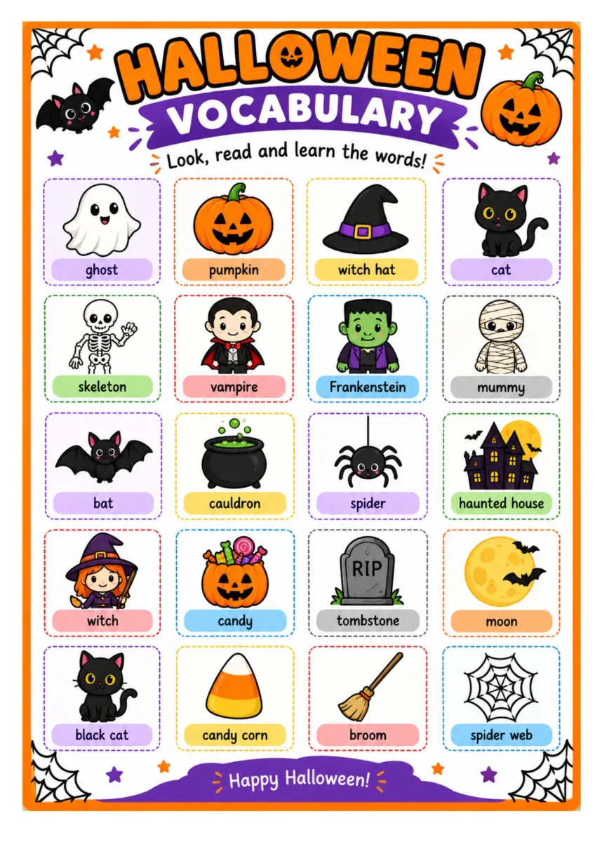 KIT HALLOWEEN – INGLÊS | ENSINO FUNDAMENTAL – ANOS INICIAIS — amostra 4: Kit Halloween em Inglês para Ensino Fundamental –…