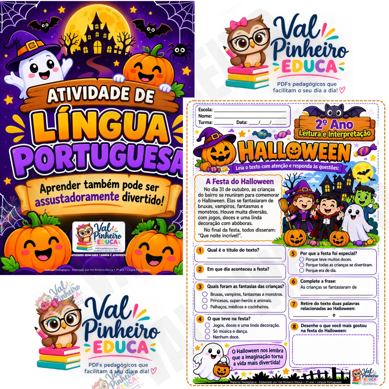 KIT HALLOWEEN – LEITURA, ESCRITA E INTERPRETAÇÃO | 2º ANO — amostra 2: O que está incluso?