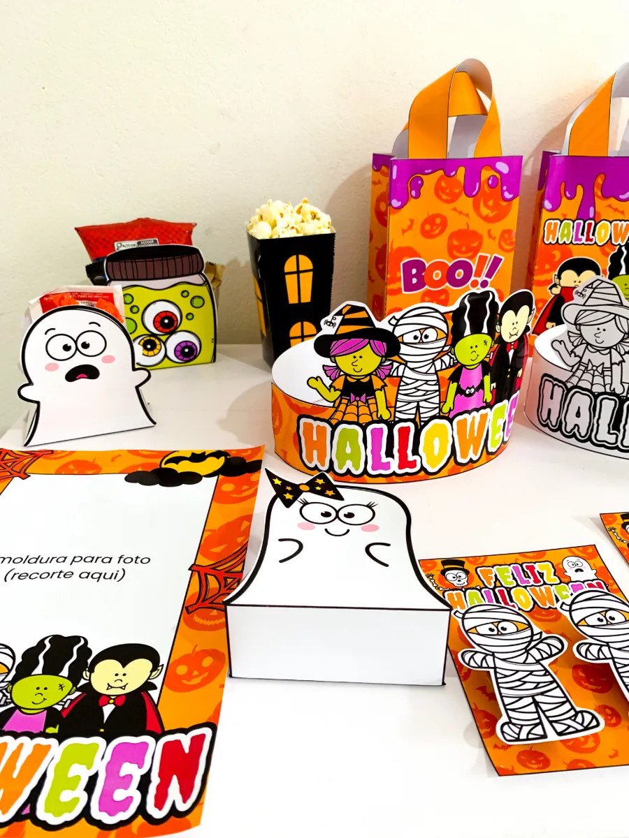 Kit Halloween para Imprimir PDF – Lembrancinhas e Decoração — Atividades para Educação Infantil: Sacolinhas, caixinhas,…