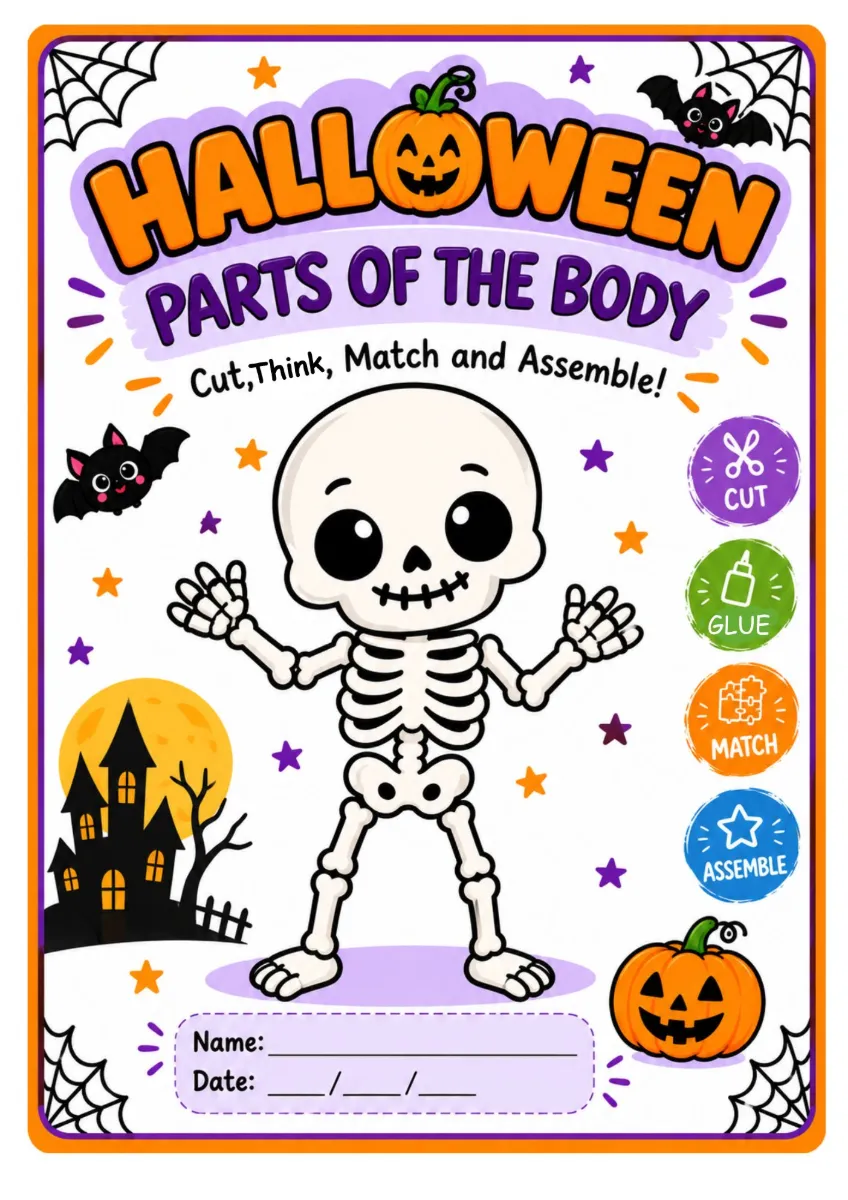 Kit Halloween Parts of the body - Partes do corpo em inglês — amostra 1: Um material lúdico e divertido para trabalhar o…