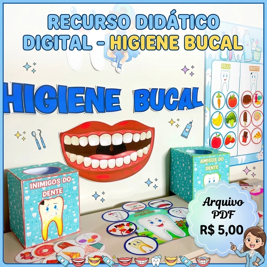 Kit Higiene Bucal — História para Educação Infantil: KIT HIGIENE BUCAL CONTÉM: 🪥 HISTÓRIA NA LUVA : HISTÓRIA DE DENTINHO -…