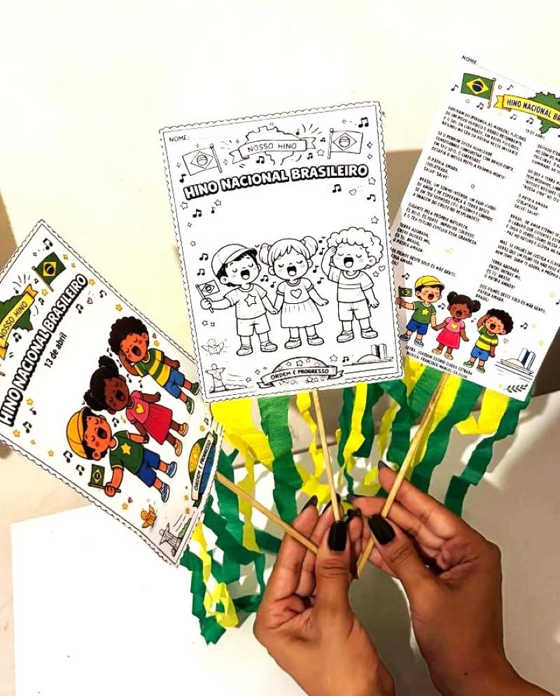 Kit Hino Nacional Brasileiro para Imprimir – Atividades + Letra Ilustrada (Colorir) | Educação Infantil — Datas…