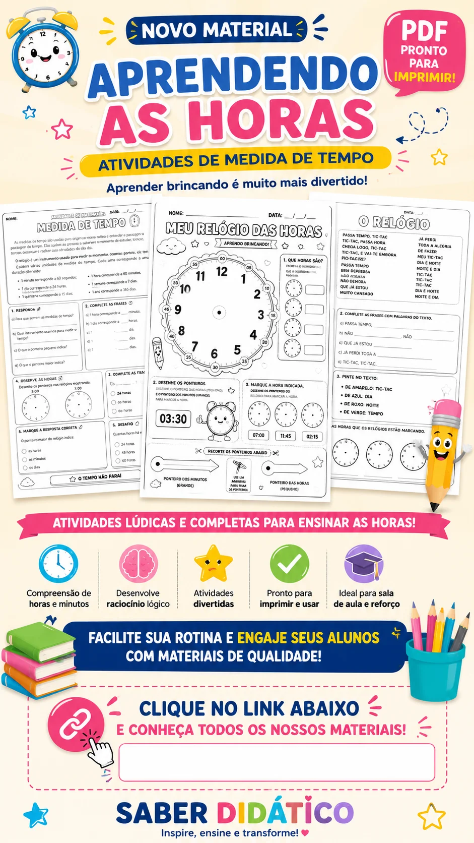 KIT HORA CERTA - APRENDER BRINCANDO - ALFABETIZAÇÃO — capa do material