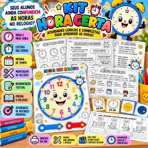 Kit Hora Certa – Atividades para Aprender Horas e Medidas de Tempo — capa do material