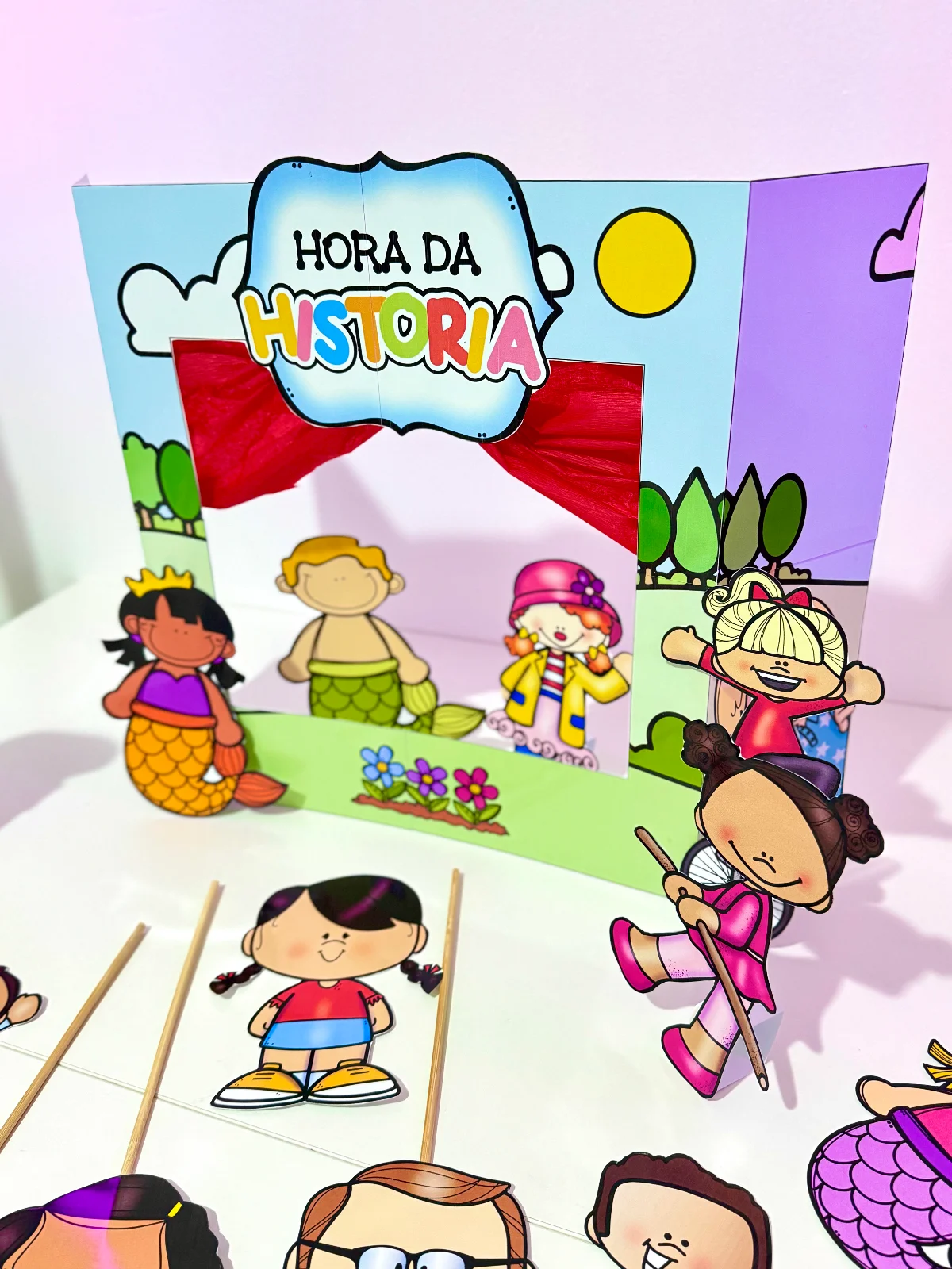 Kit Hora da História - Cenário + 40 Personagens para Contação de Histórias — amostra 3: Dê vida às suas histórias