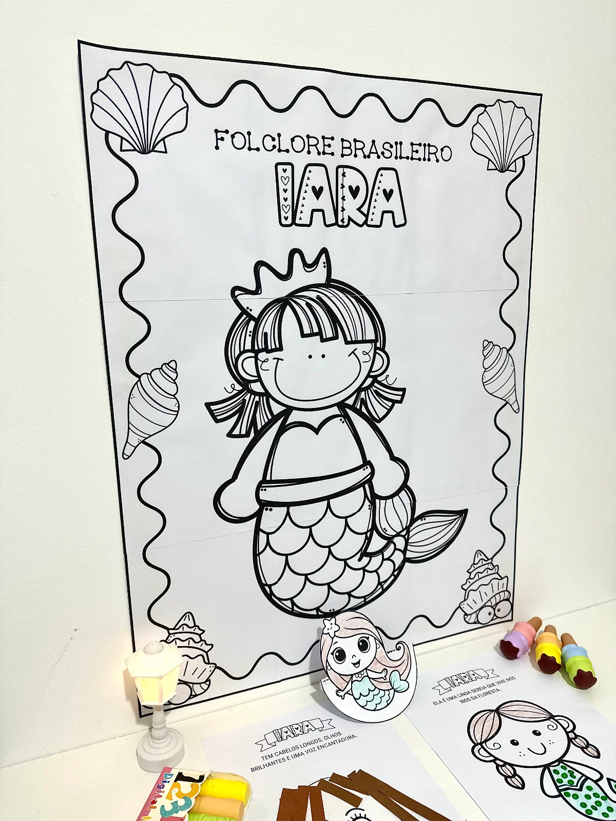 Kit Iara: Cartaz colaborativo + Atividades de Artes - Folclore — amostra 1: O material inclui 7 propostas de atividades que…
