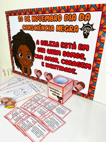 Kit Identidade, Cultura e Respeito – Consciência Negra — amostra 6: Kit Consciência Negra com cartaz, fichas educativas,…