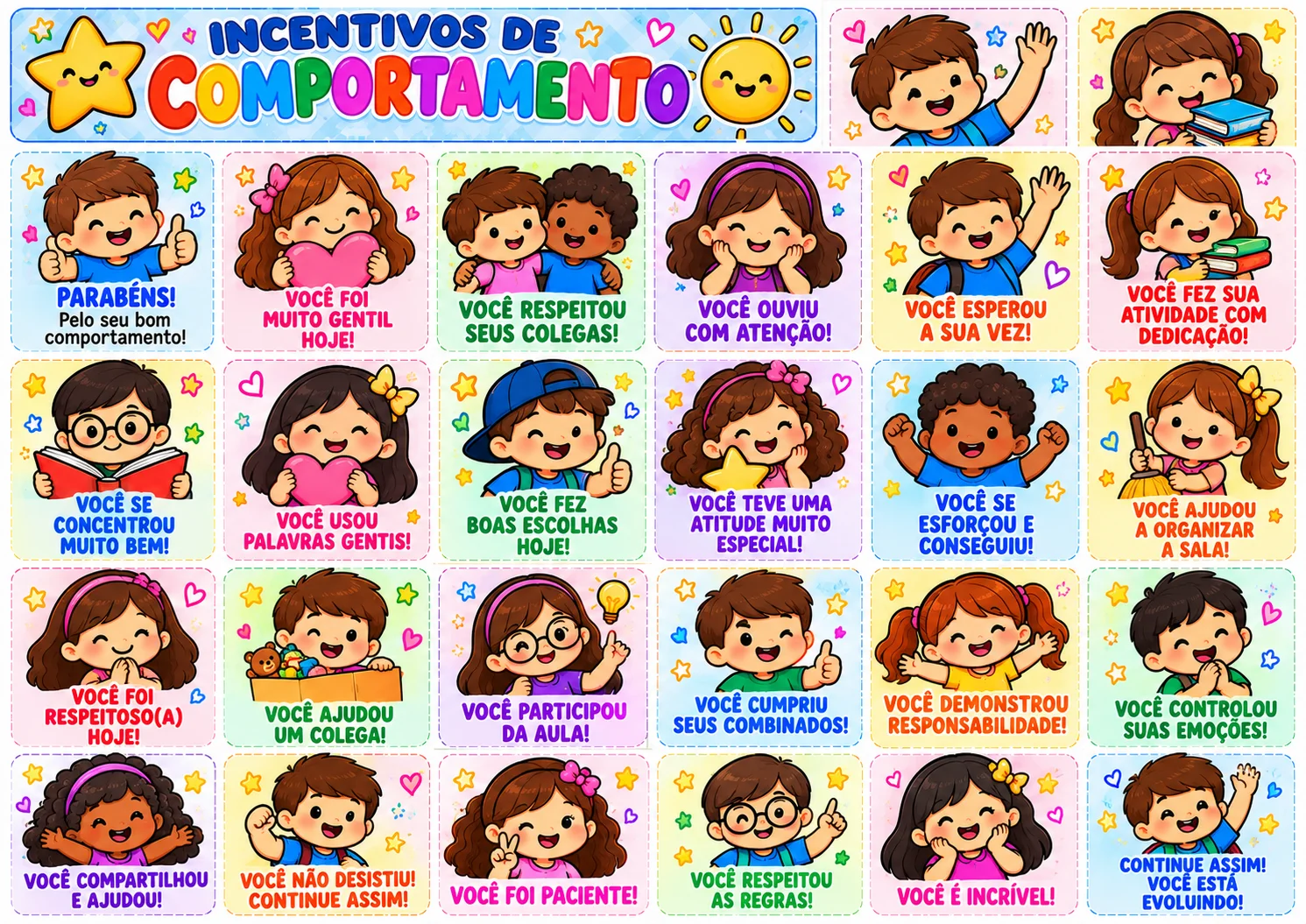 Kit Incentivos de Alimentação e Comportamento — amostra 1: Kit Incentivos de Alimentação e Comportamento