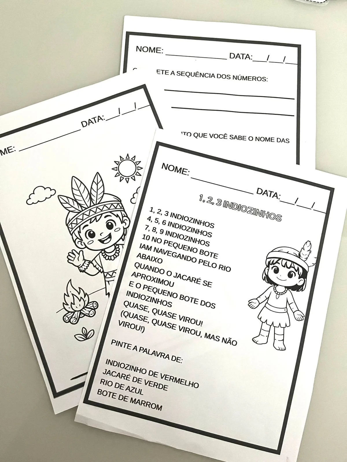 Kit Indiozinhos - Números de 1 a 10: Contagem e Coordenação Motora — amostra 2: e divertida