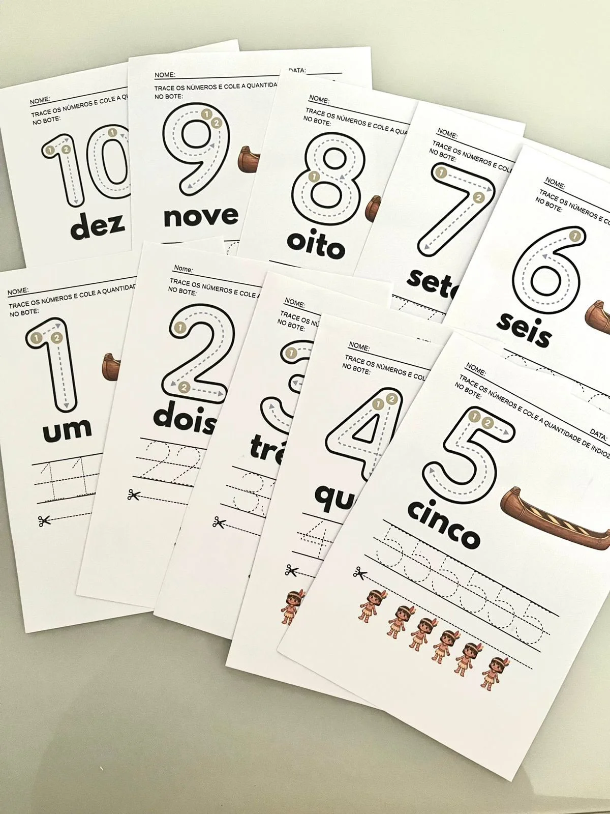 Kit Indiozinhos - Números de 1 a 10: Contagem e Coordenação Motora — amostra 3: e divertida