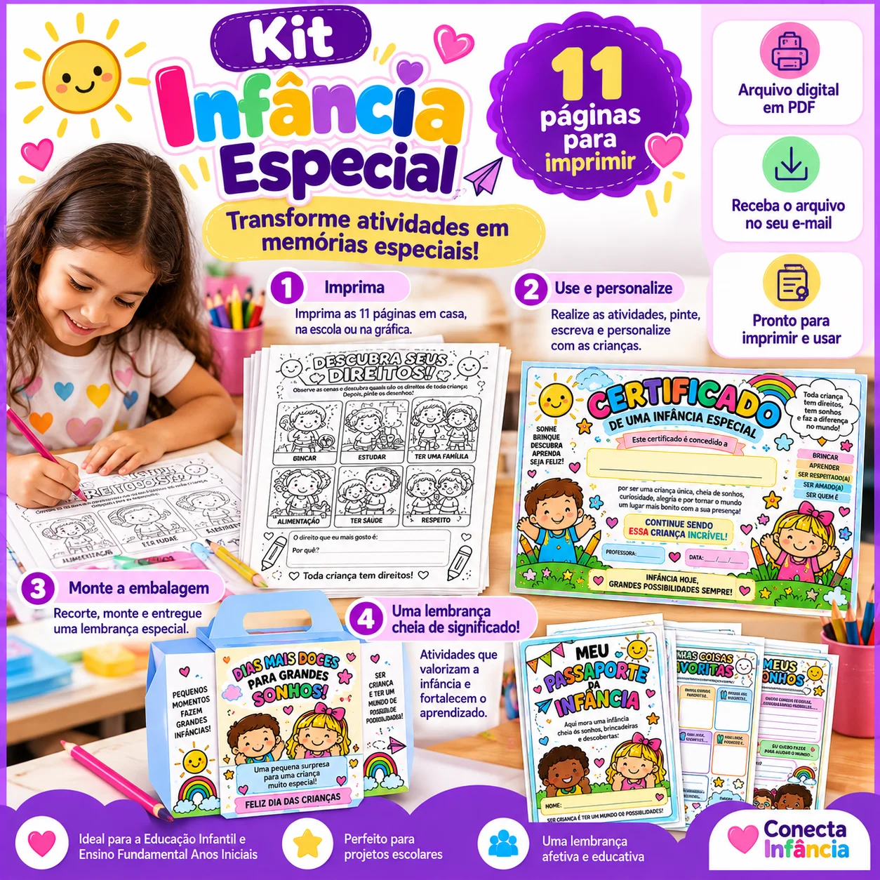 Kit Infância Especial | Certificado, Passaporte e Atividades — amostra 6: 4. Embalagem para lembrancinha