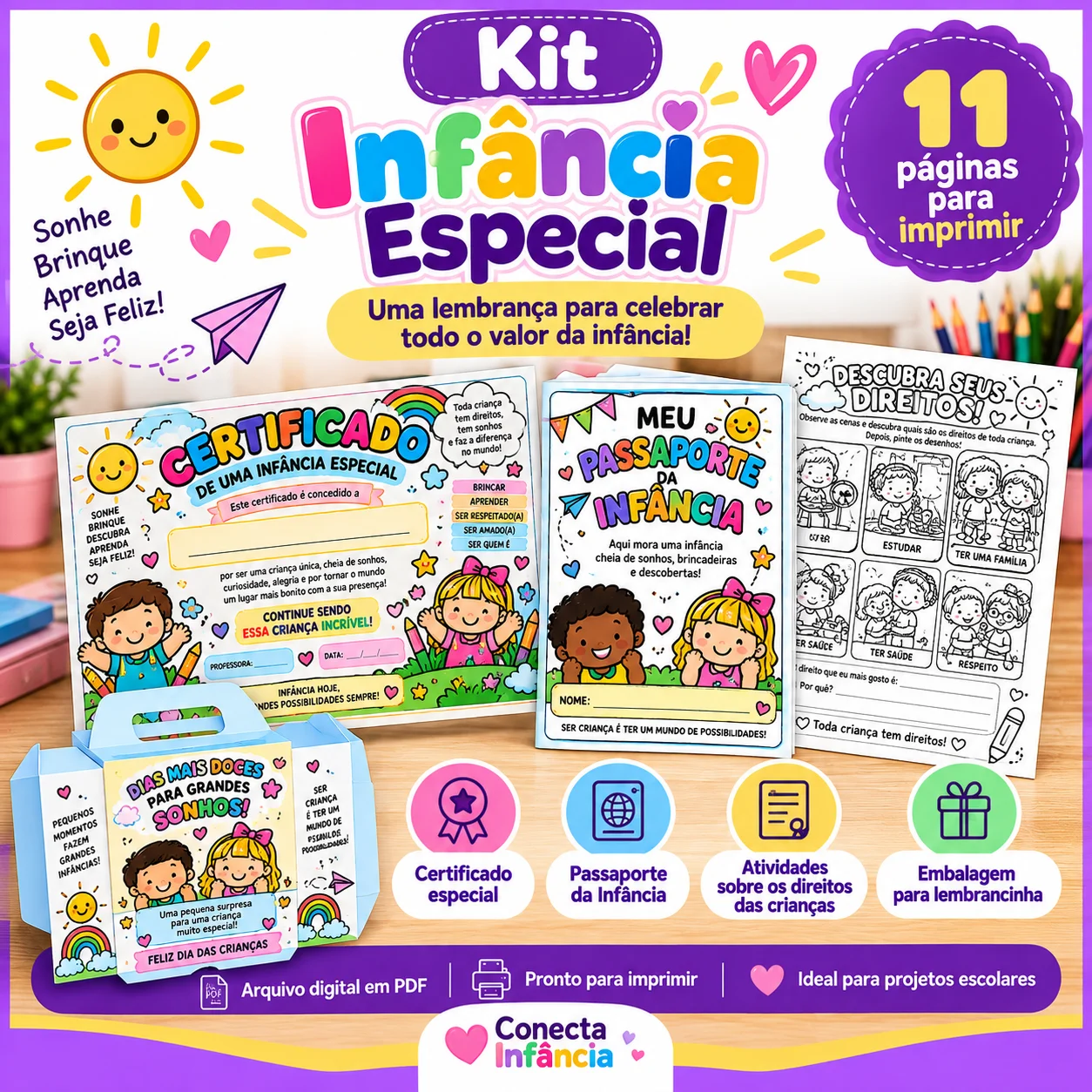 Kit Infância Especial | Certificado, Passaporte e Atividades — capa do material
