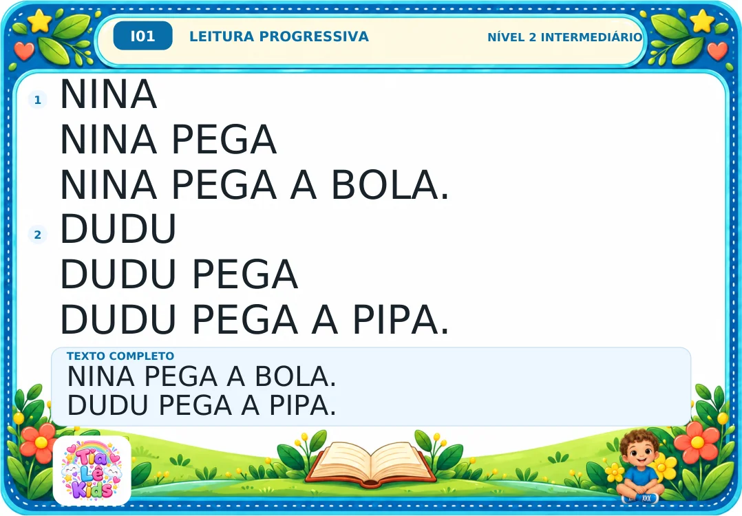 Kit Leitura Progressiva – Intermediário | 30 Fichas — amostra 1: Amplie a leitura dos alunos com o Kit Intermediário de…