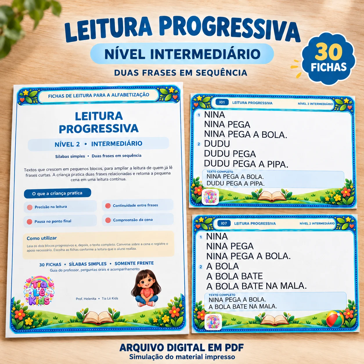 Kit Leitura Progressiva – Intermediário | 30 Fichas — capa do material