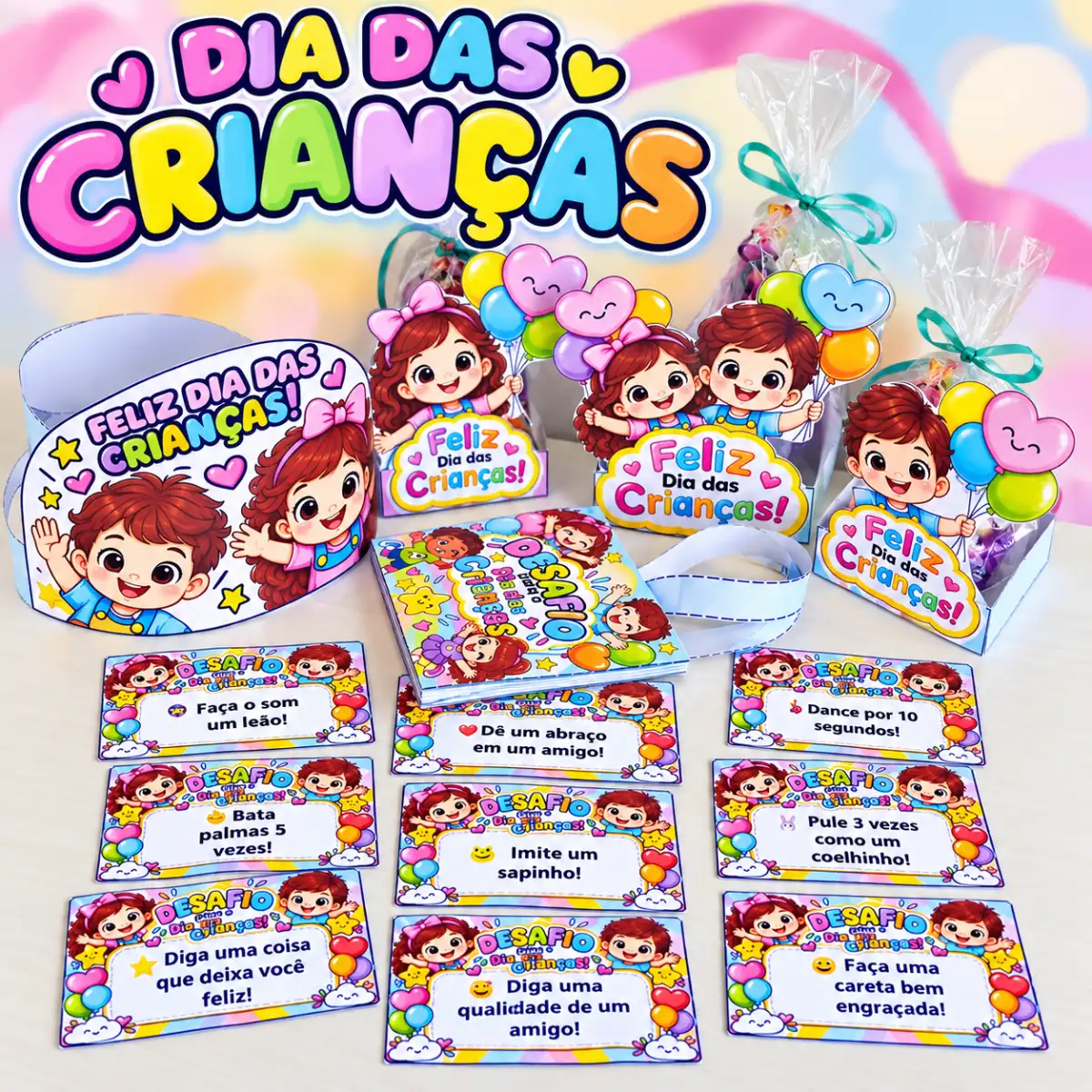 Kit Lembrancinha Dia Das Crianças Em PDF! — Atividades para 5º ano: Kit Dia das Crianças com 3 lembrancinhas, sacolinha…