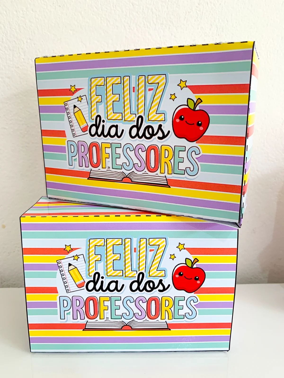 Kit lembrancinha Dia do Professor - caixinha com 5 opções — amostra 5: Kit de Lembrancinhas para o Dia dos Professores