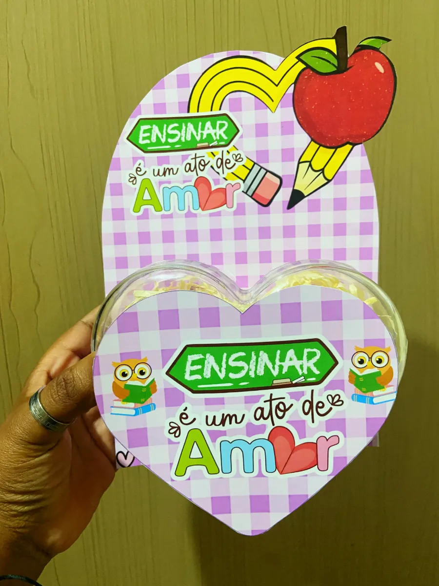 Kit Lembrancinha Dia dos Professores com Coração – Arquivo PDF — amostra 3: Uma opção delicada e especial para presentear…