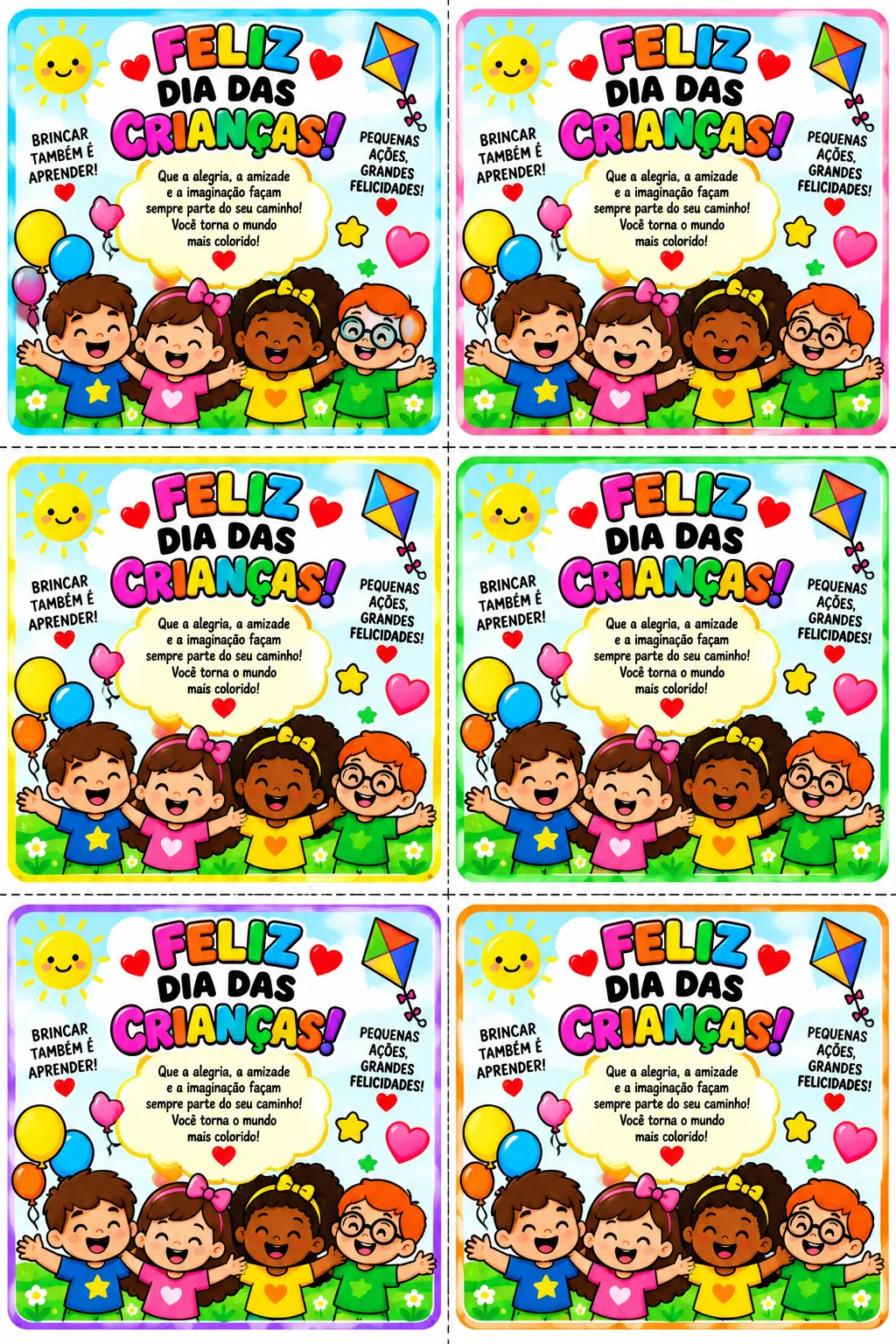 KIT LEMBRANCINHA JOGO TRILHA – DIA DAS CRIANÇAS COM DADO ,PININHOS COLORIDOS ,PORTA PIRULITO E CARTÃO, EM PDF PRONTO PARA…