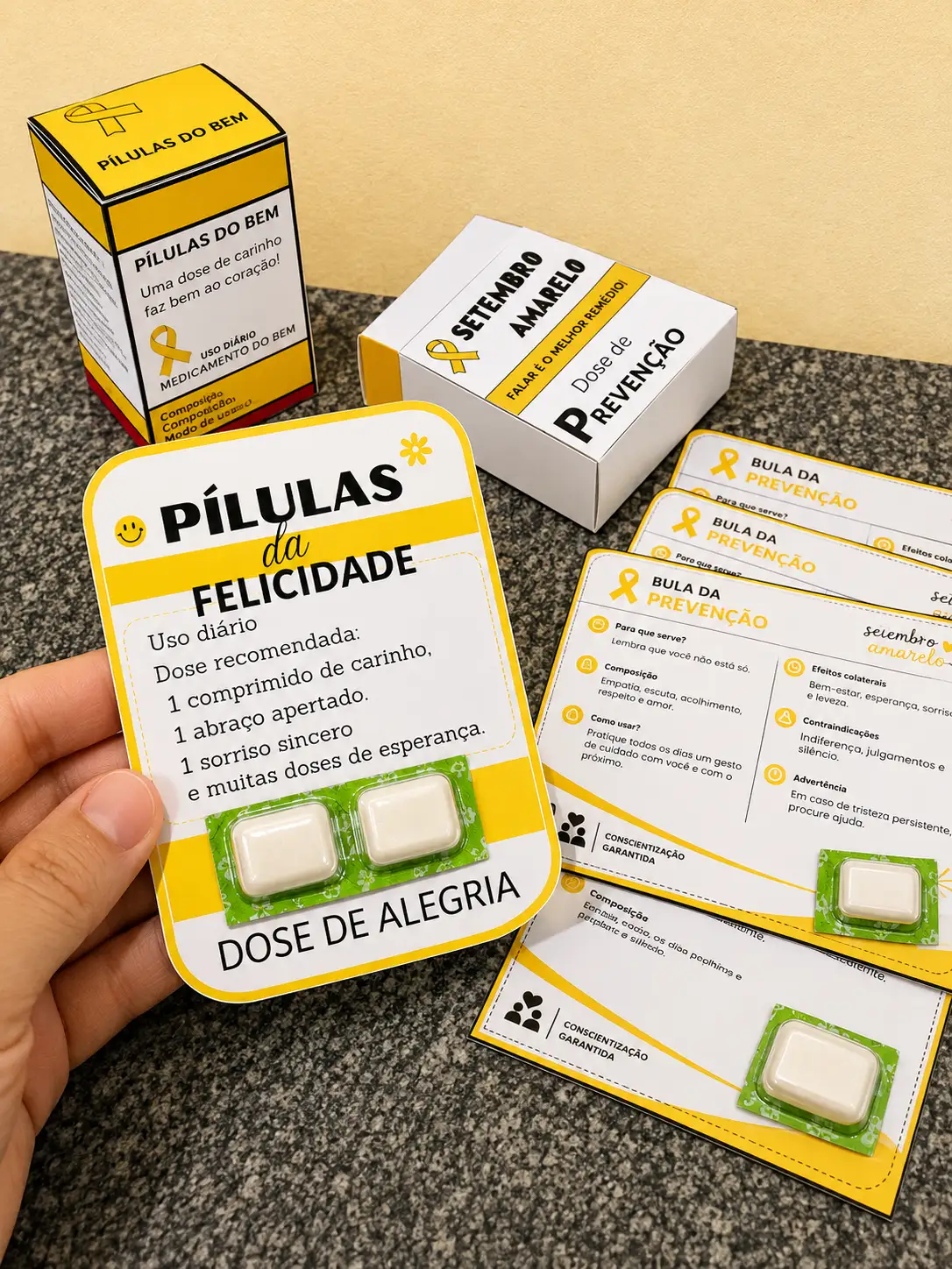 Kit Lembrancinha Setembro Amarelo – Educação Infantil e Anos Iniciais — amostra 4: Kit Lembrancinha Setembro Amarelo com…