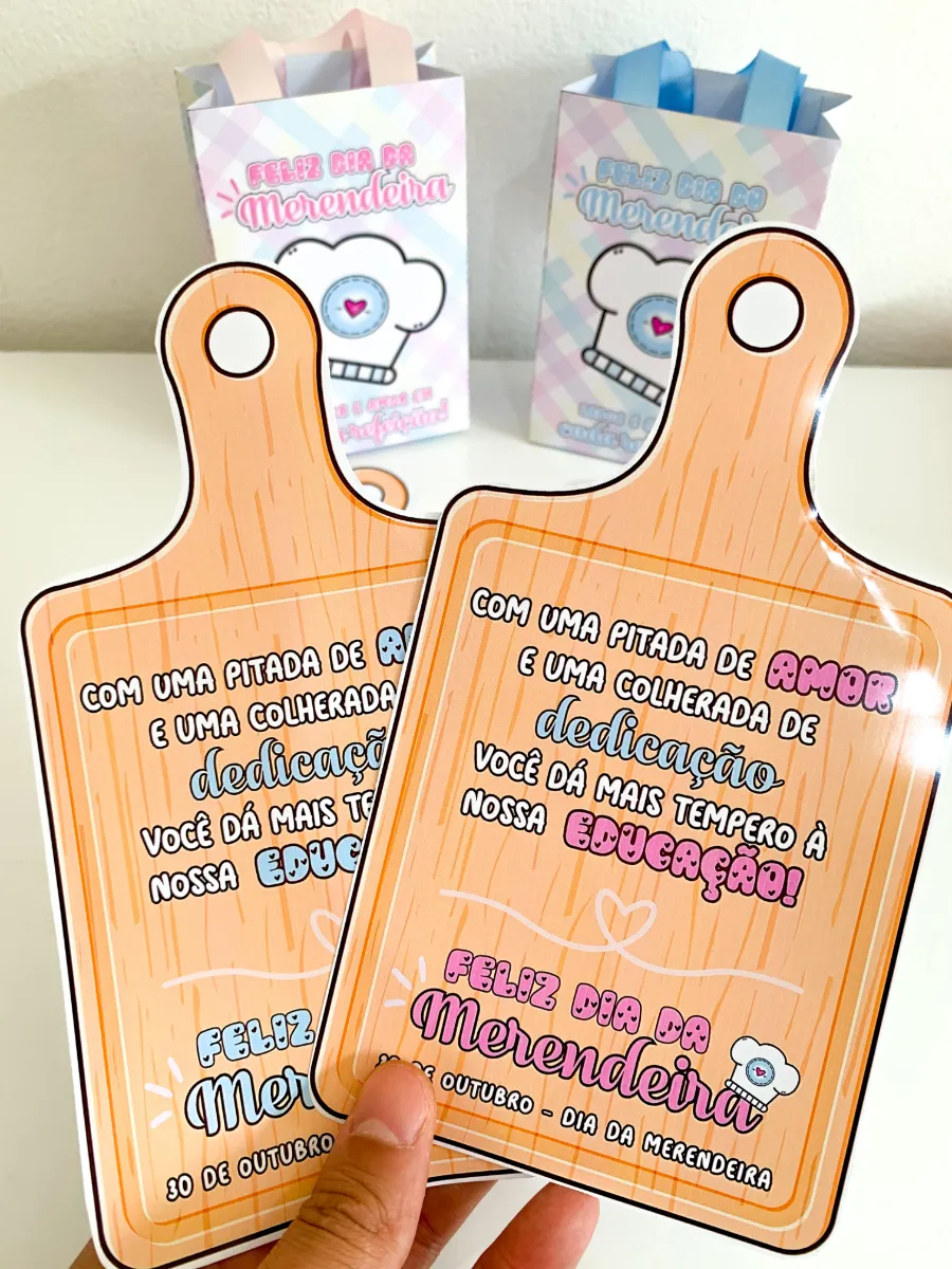 Kit Lembrancinhas Dia da Merendeira Escolar — amostra 3: Kit com lembrancinhas criativas para homenagear merendeiras e…