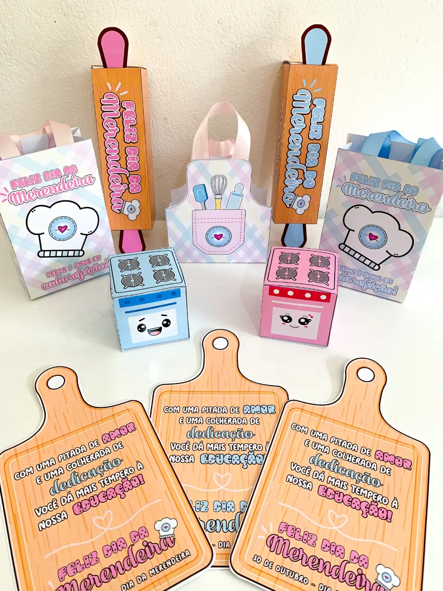 Kit Lembrancinhas Dia da Merendeira Escolar — Outros para Todas as séries: Kit com lembrancinhas criativas para homenagear…
