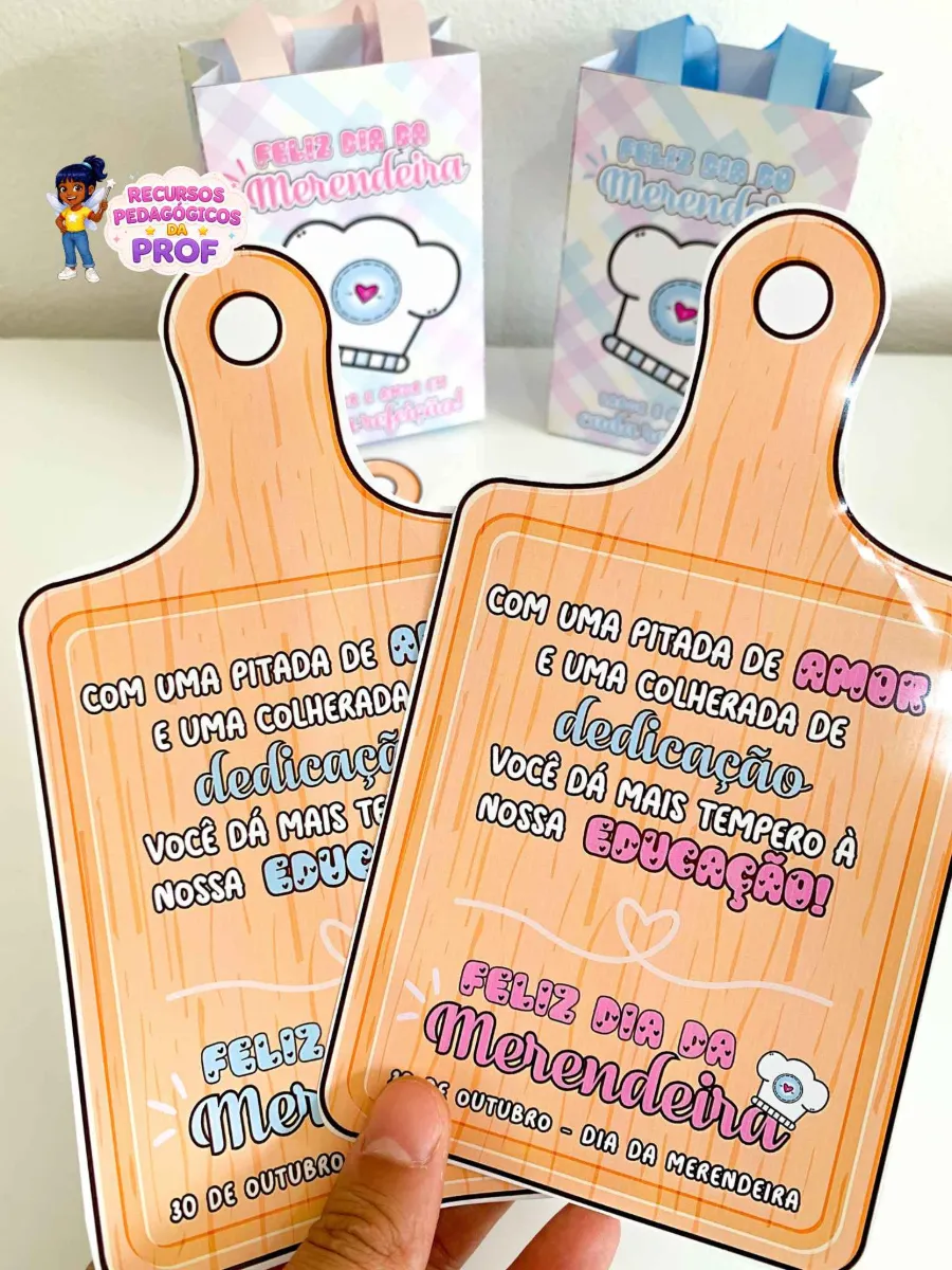 Kit Lembrancinhas Dia da Merendeira / Merendeiro — amostra 1: Elas e eles são responsáveis por nutrir o futuro das nossas…