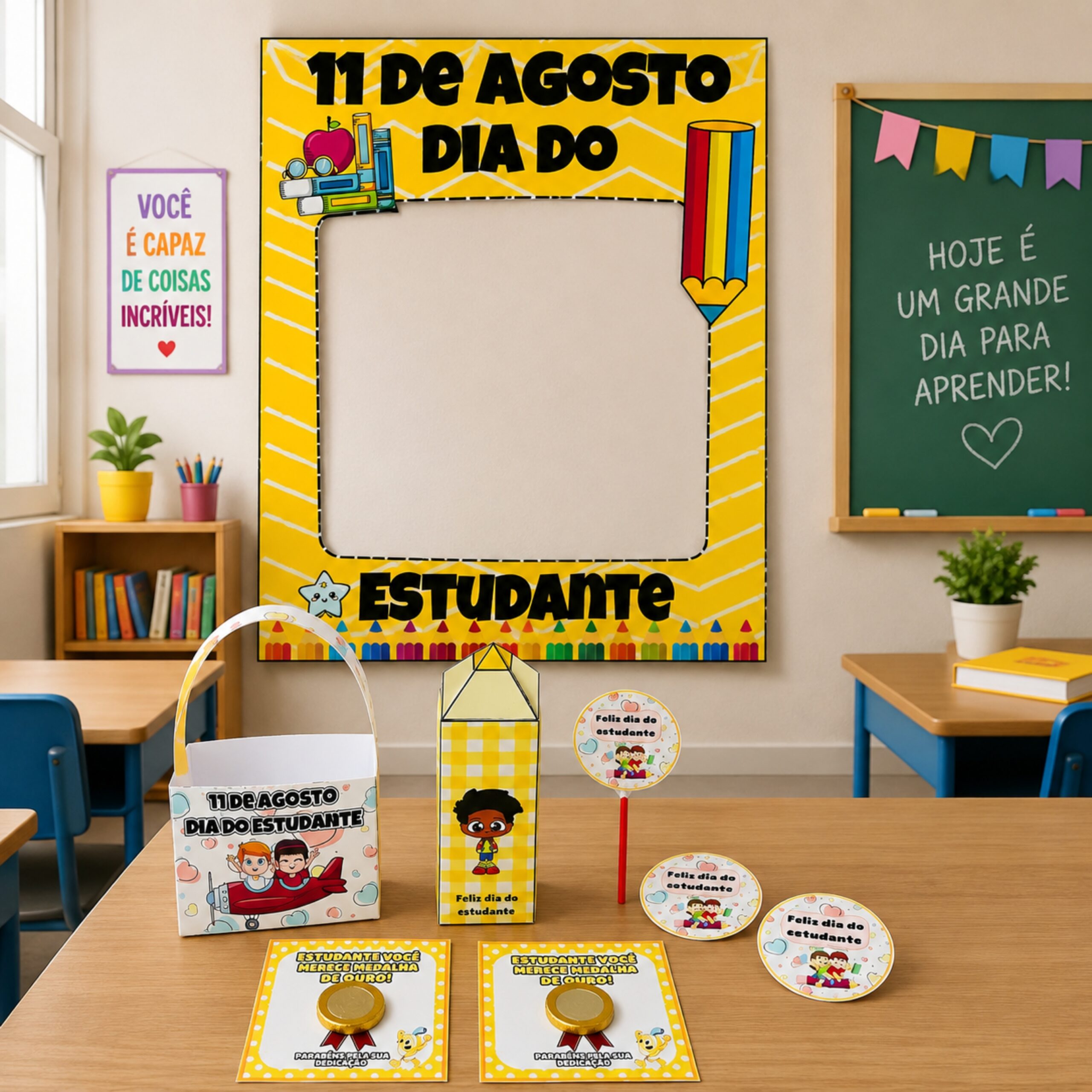 Kit lembrancinhas dia do estudante – PDF para Imprimir — Datas comemorativas para Todas as séries: Com esse kit especial,…