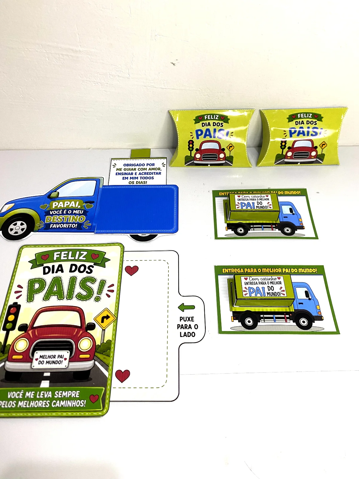Kit Lembrancinhas Dia dos Pais para Escola – Almofadinha, Porta BIS e Cartões Criativos — amostra 1: Surpreenda os papais…