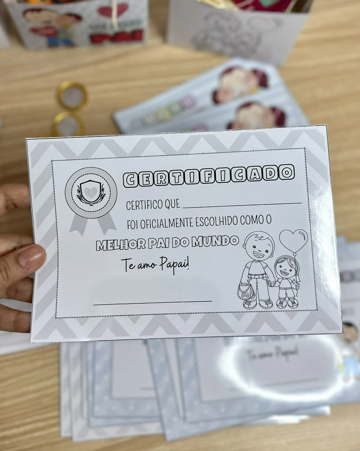 Kit Lembrancinhas – Dia dos Pais – PDF para Imprimir — amostra 3: Formato e entrega