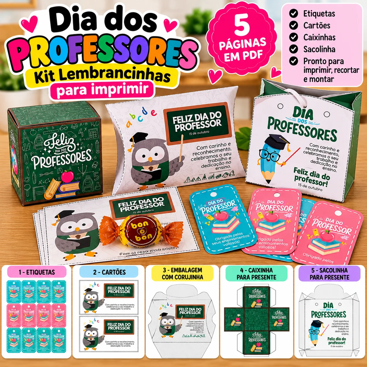Kit Lembrancinhas Dia dos Professores para Imprimir – PDF — amostra 3: Como utilizar o material? Kit Lembrancinhas Dia dos Professores para Imprimir – PDF — amostra 3: Como utilizar o material?