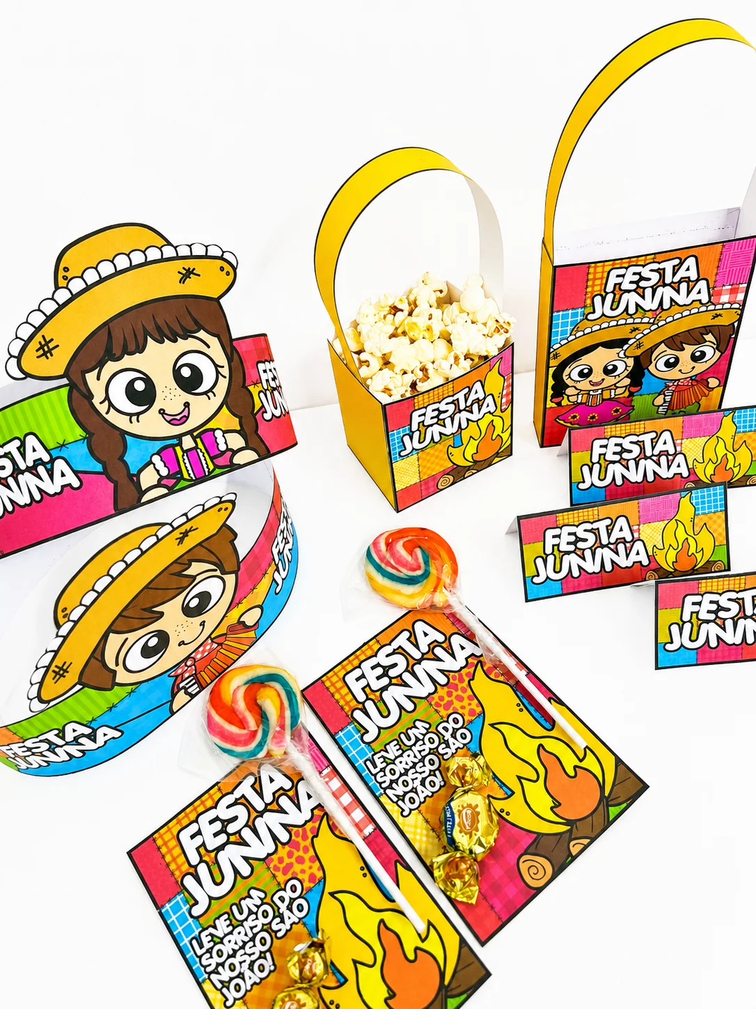 Kit Lembrancinhas Juninas – PDF para Imprimir — amostra 1: O que vem no material