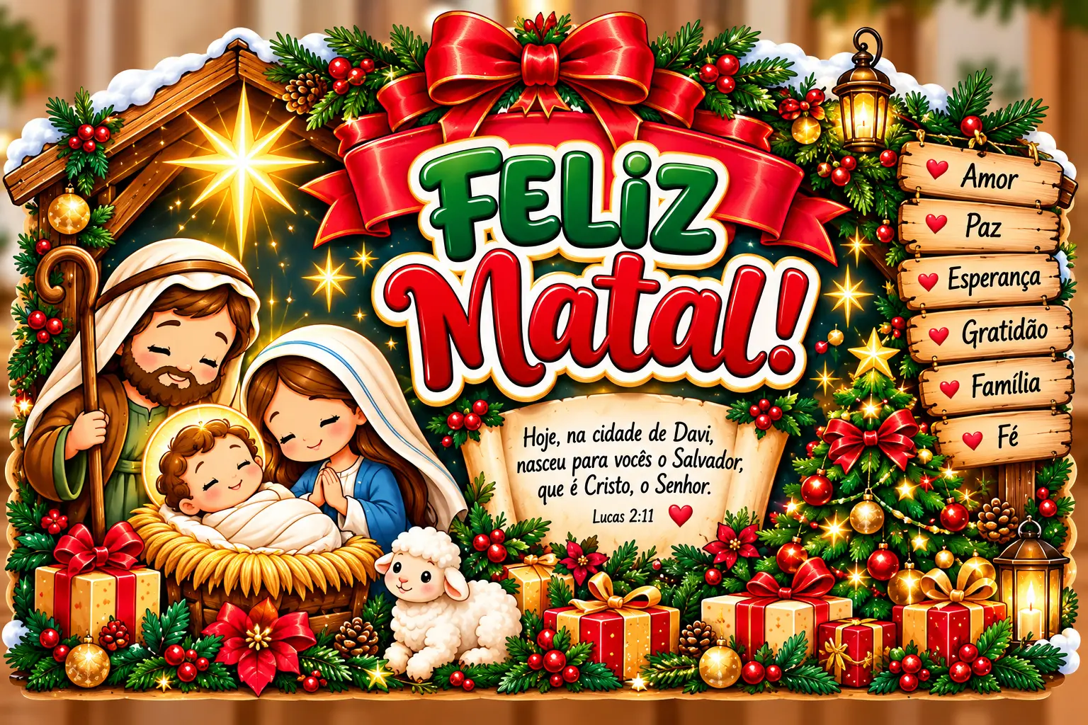 Kit Lembrancinhas Natal Cristão e Mini Painéis Educação Infantil — amostra 1: Kit Lembrancinhas de Natal Cristão com…