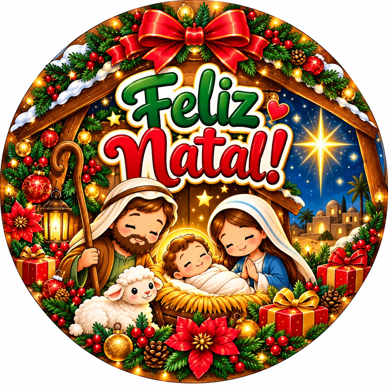 Kit Lembrancinhas Natal Cristão e Mini Painéis Educação Infantil — amostra 6: Kit Lembrancinhas de Natal Cristão com…