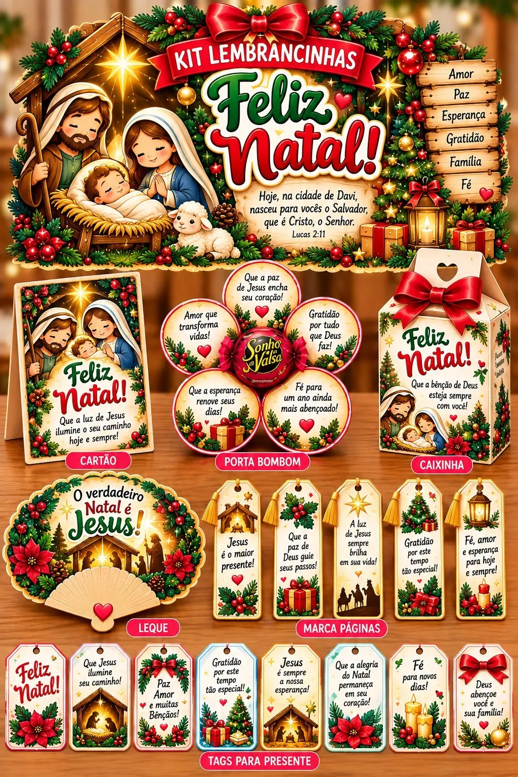 Kit Lembrancinhas Natal Cristão e Mini Painéis Educação Infantil — Datas comemorativas para Educação Infantil: Kit…