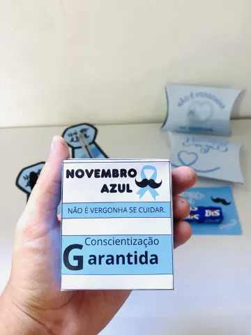 Kit Lembrancinhas Novembro Azul para Campanhas de Prevenção — amostra 1: Lembrancinhas Novembro Azul com 4 modelos…