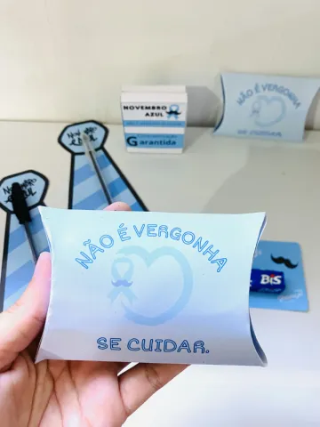 Kit Lembrancinhas Novembro Azul para Campanhas de Prevenção — amostra 2: Lembrancinhas Novembro Azul com 4 modelos…