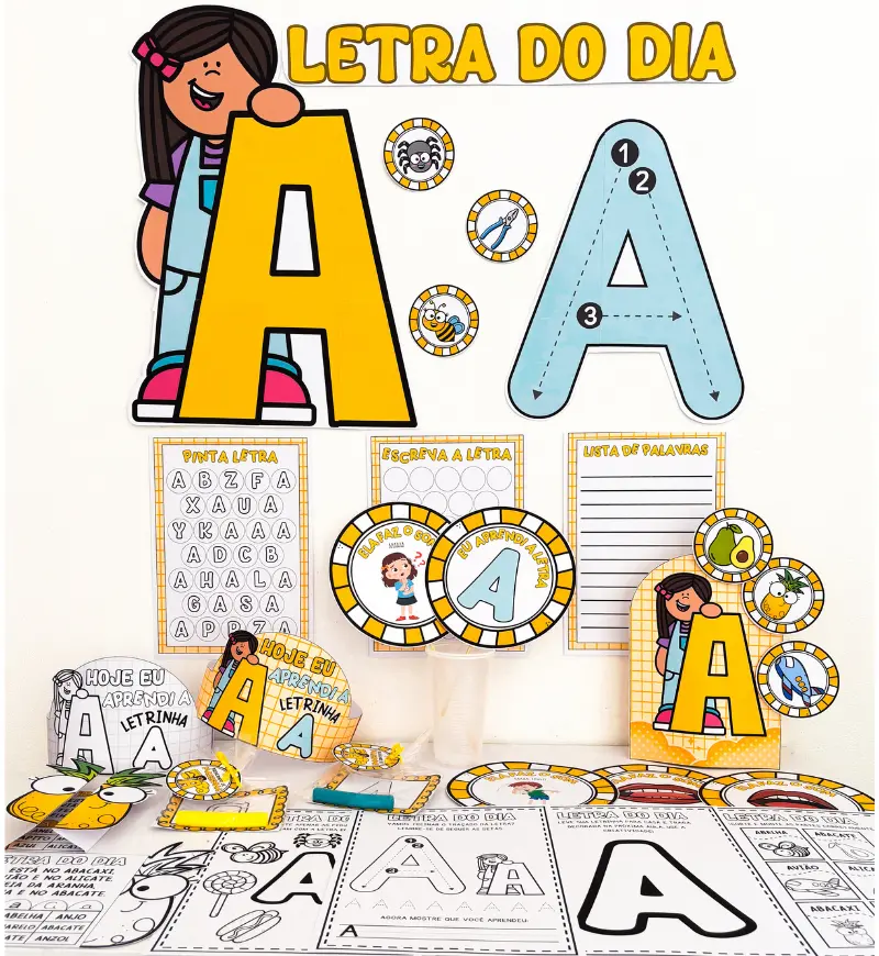 Kit Letra A em PDF: recursos lúdicos para alfabetização — capa do material