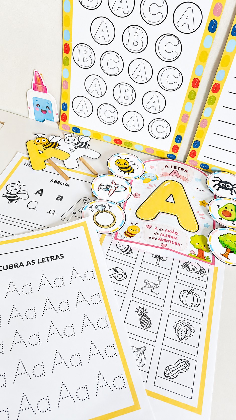 Kit Letra A para Alfabetização – Painéis, Atividades — amostra 2: kit completo, colorido e lúdico para trabalhar o…