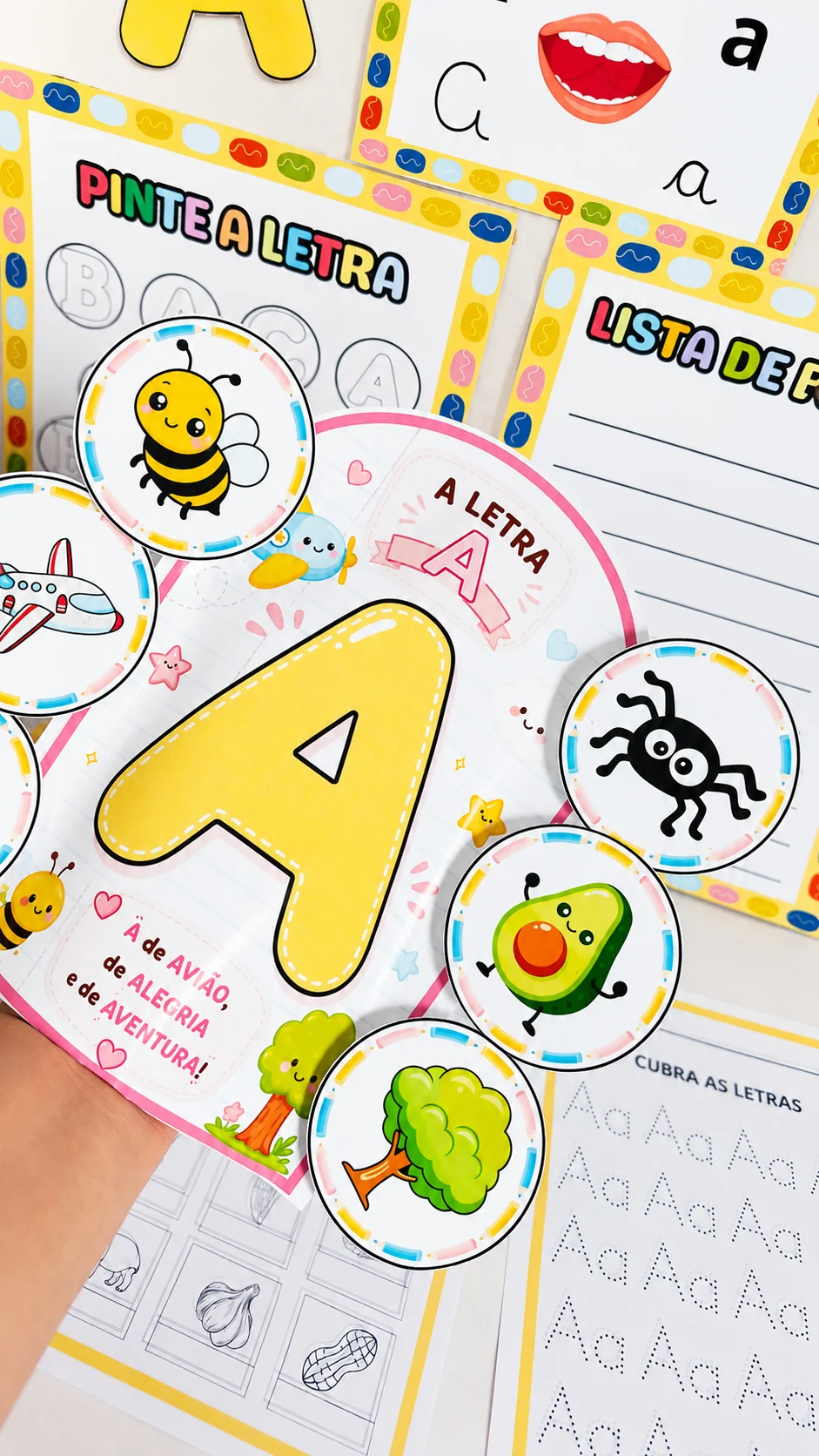 Kit Letra A para Alfabetização – Painéis e Atividades em PDF — amostra 1: 🔤🌈 KIT DA LETRA A – ALFABETIZAÇÃO LÚDICA E…